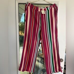 Free People Multicolor Striped Pants NWT